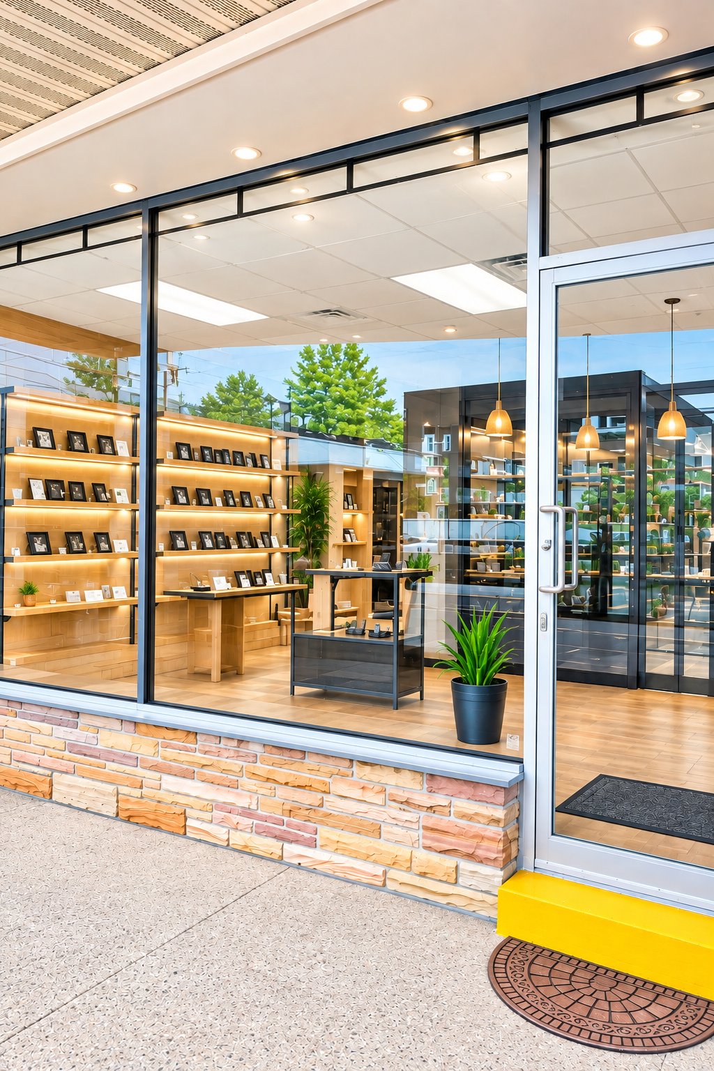 Commercial storefront glass installation by Michael’s Glass Company in Philadelphia